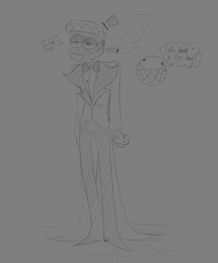 Caine but he just gave up? Bro is sick of it frfr (i need to make p0rn of this version of him.) also idk why I made him tall-