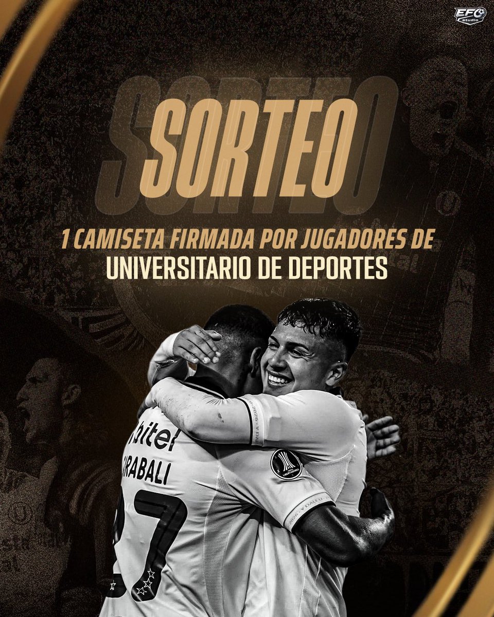 ¡𝗦𝗢𝗥𝗧𝗘𝗢 𝗖𝗥𝗘𝗠𝗔 𝗜𝗠𝗣𝗘𝗥𝗗𝗜𝗕𝗟𝗘! 🔥🏟️

¿Te imaginas tener una camiseta de Universitario de Deportes firmada por jugadores? 👀💛
Puede ser tuya…

🎁 Premio:
Camiseta oficial firmada por jugadores del plantel de Universitario de Deportes

📋 ¿Cómo participar?
⚫️