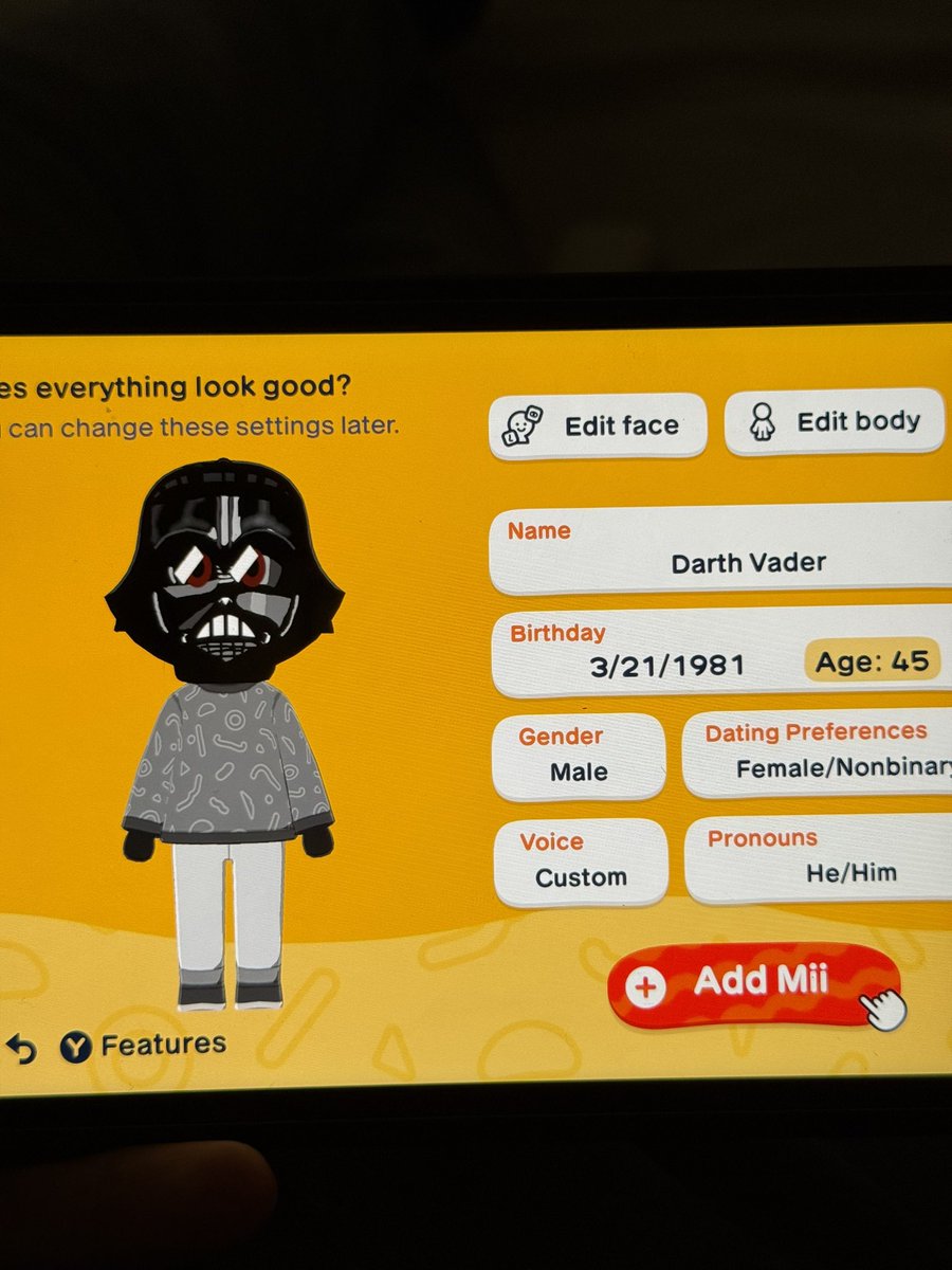 Himthony_'s tweet image. Darth Vader Mii for Star Wars day!!🔥🖤🔥

#game #artist #tomodachiLife #tomodachi #starwars #MayThe4thBeWitgYou