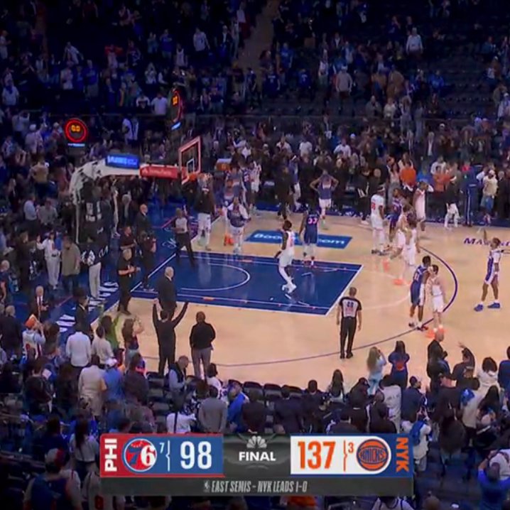 NBA_NewYork's tweet photo. Last game: Their biggest road playoff win ever

This game: Their biggest home playoff win ever https://t.co/eOqS7Fnwoy