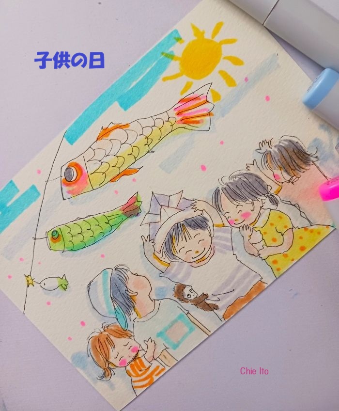 コピックでラクガキ✨
子供の日

#コピック　#ラクガキ　#子供の日