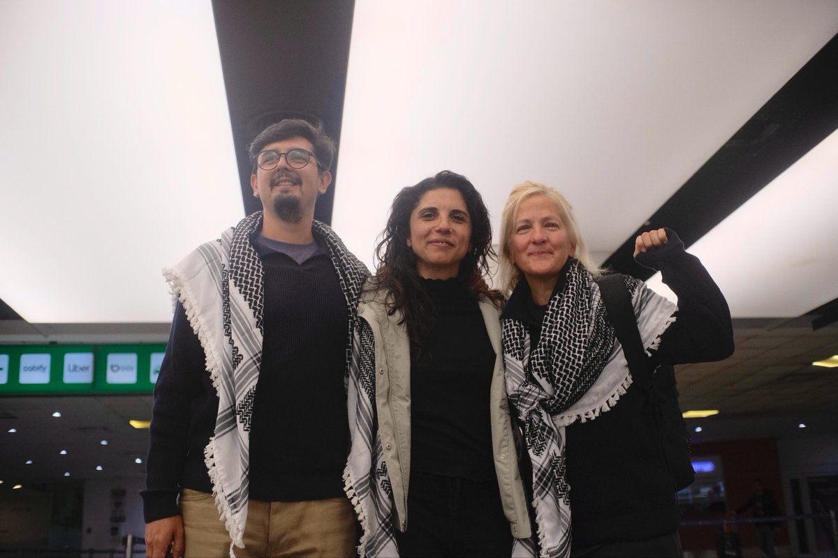 Cele_Fierro's tweet photo. 🇵🇸 Cele, Raúl y Titi ya están en casa. 

Libertad ya a Thiago, Saif y todos los prisioneros palestinos. https://t.co/KRV559DTZa