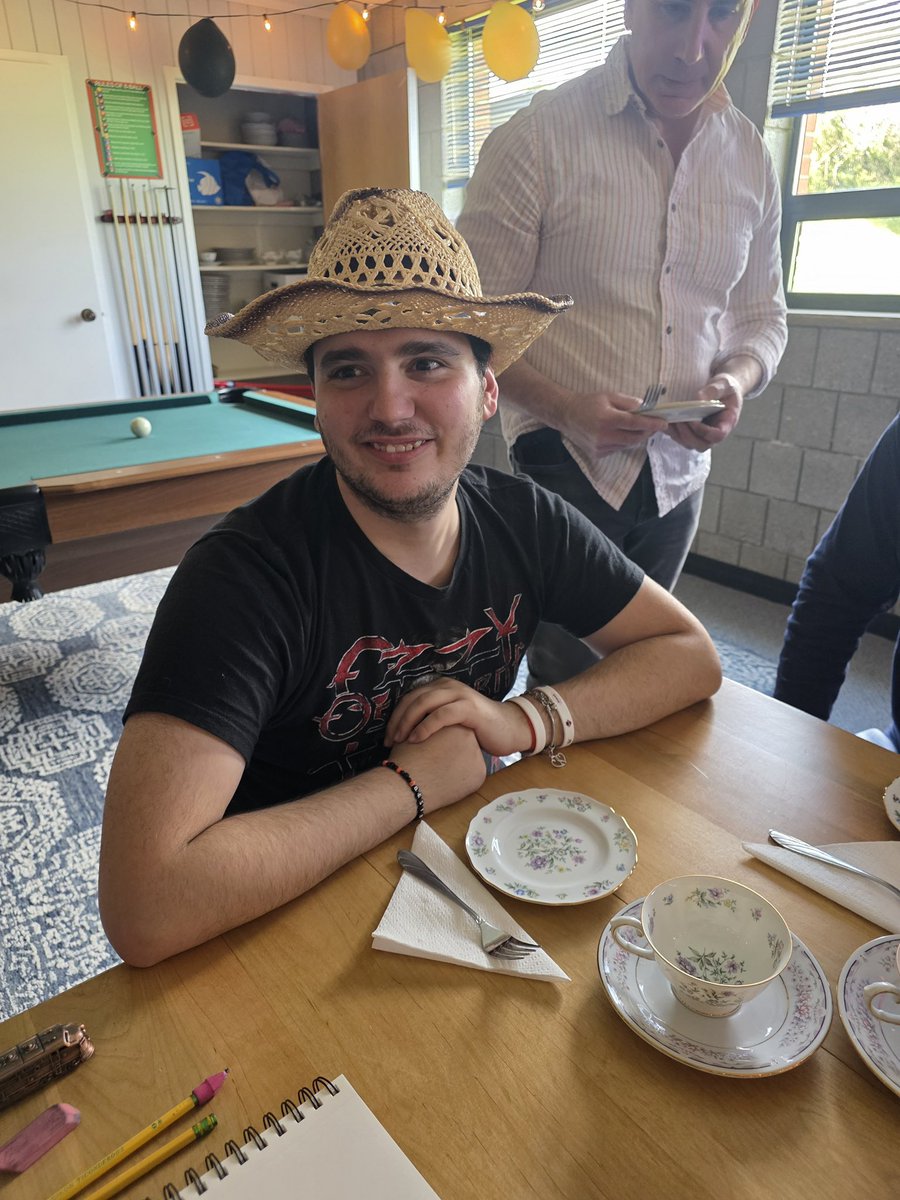 TheCapableCrew's tweet image. Tea party fun today! 🫖🍪 We love hanging out as a group together! 😊😀

#downsyndrome #disability #autismawareness💙 #teatime