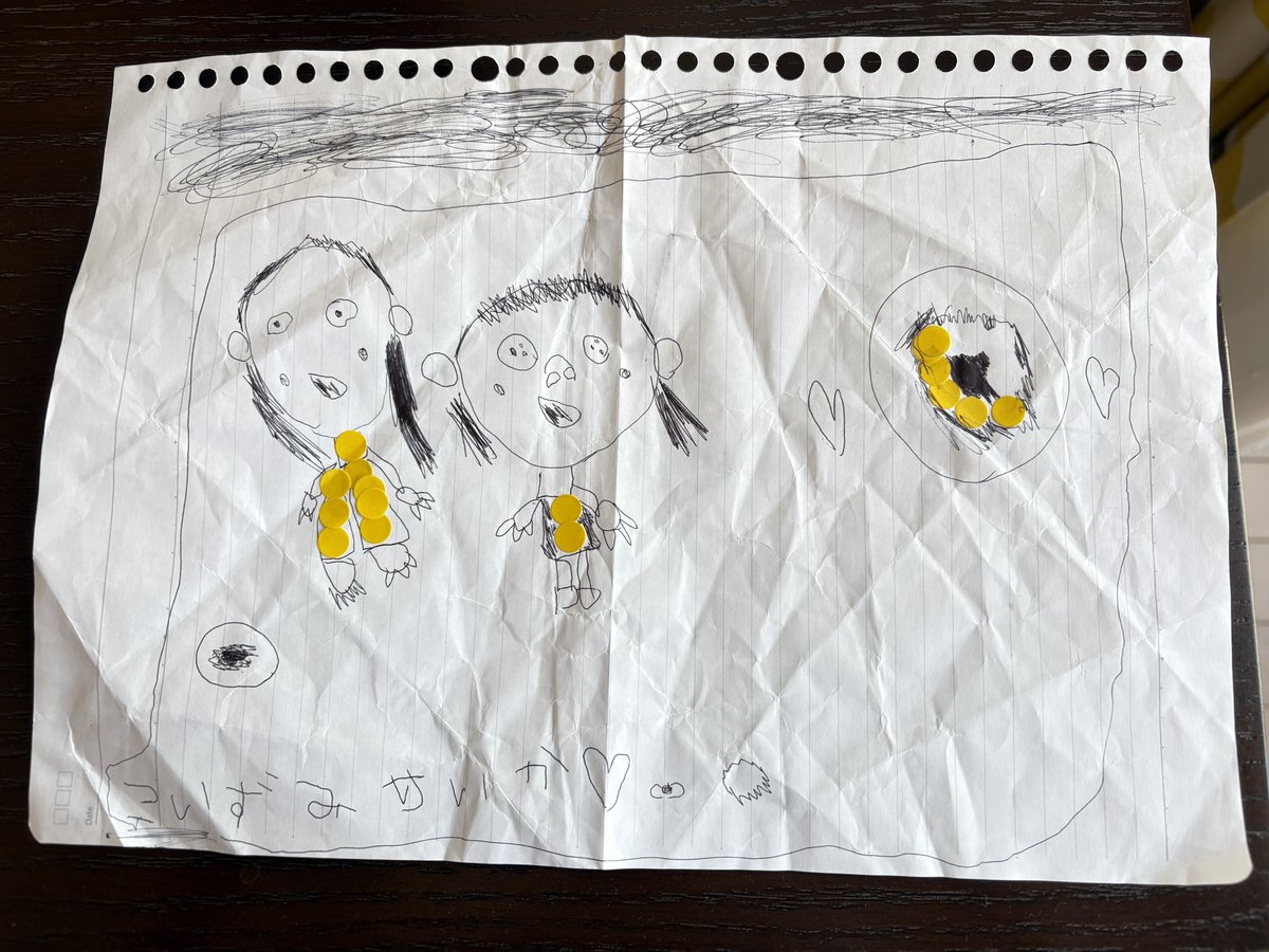 姪っ子6歳の絵が、想定外のベクトルへ向かっている。 * ひらがなが
