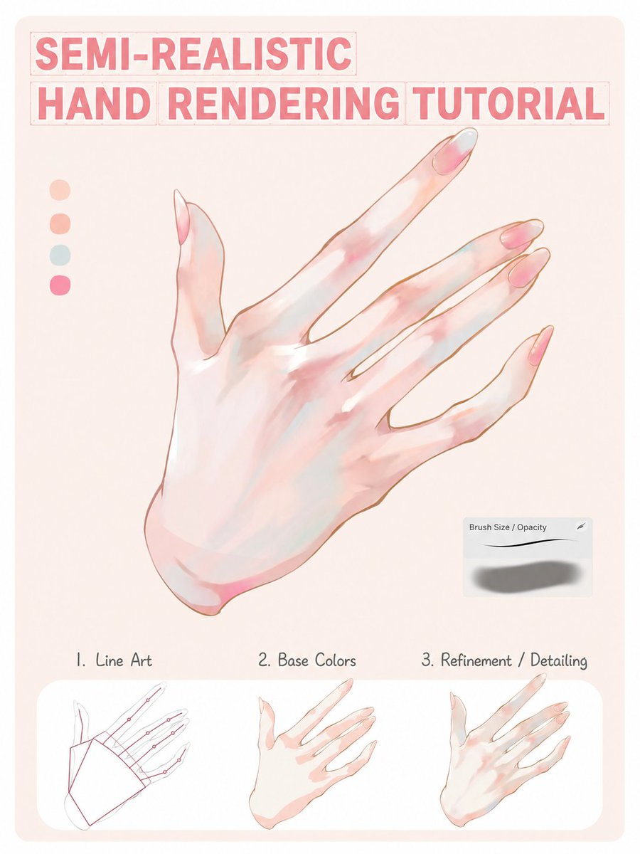 Soft rendering makes hands feel alive ️ Hardest part: colors, shading ...