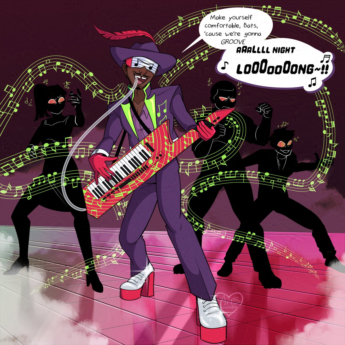 IbbyWonder's tweet image. Adding a very niche DC villain to the redesign gang. I just love Music Meister and he needs to be in more projects.  Mine uses a talkbox to 'sing' in a frequency that can hypnotize and brainwash the people who hear it.  

#dccomics #musicmeister