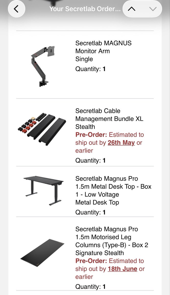 CHARLIExNGUYEN's tweet photo. @secretlabchairs NOT happy about this!! Spent $1.5k on a desk and I can’t even use it for another month n half!! Why sell desk and the legs aren’t even available yet! Over a month of just accessories and table and NO legs! https://t.co/49TiubpO5G