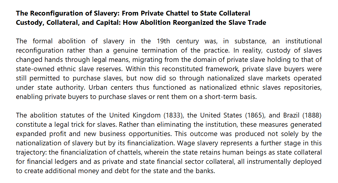 sdd_canada's tweet photo. State-Owned Ethnic Slave Reserves and Nationalized Slave Markets: The Nationalization and Financialization of Human Chattel https://t.co/nk41wZ3Pu1