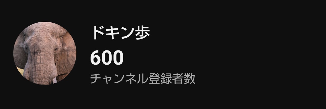 チャンネル登録者が600人に到達しました！
皆さんいつもありがとうございます！