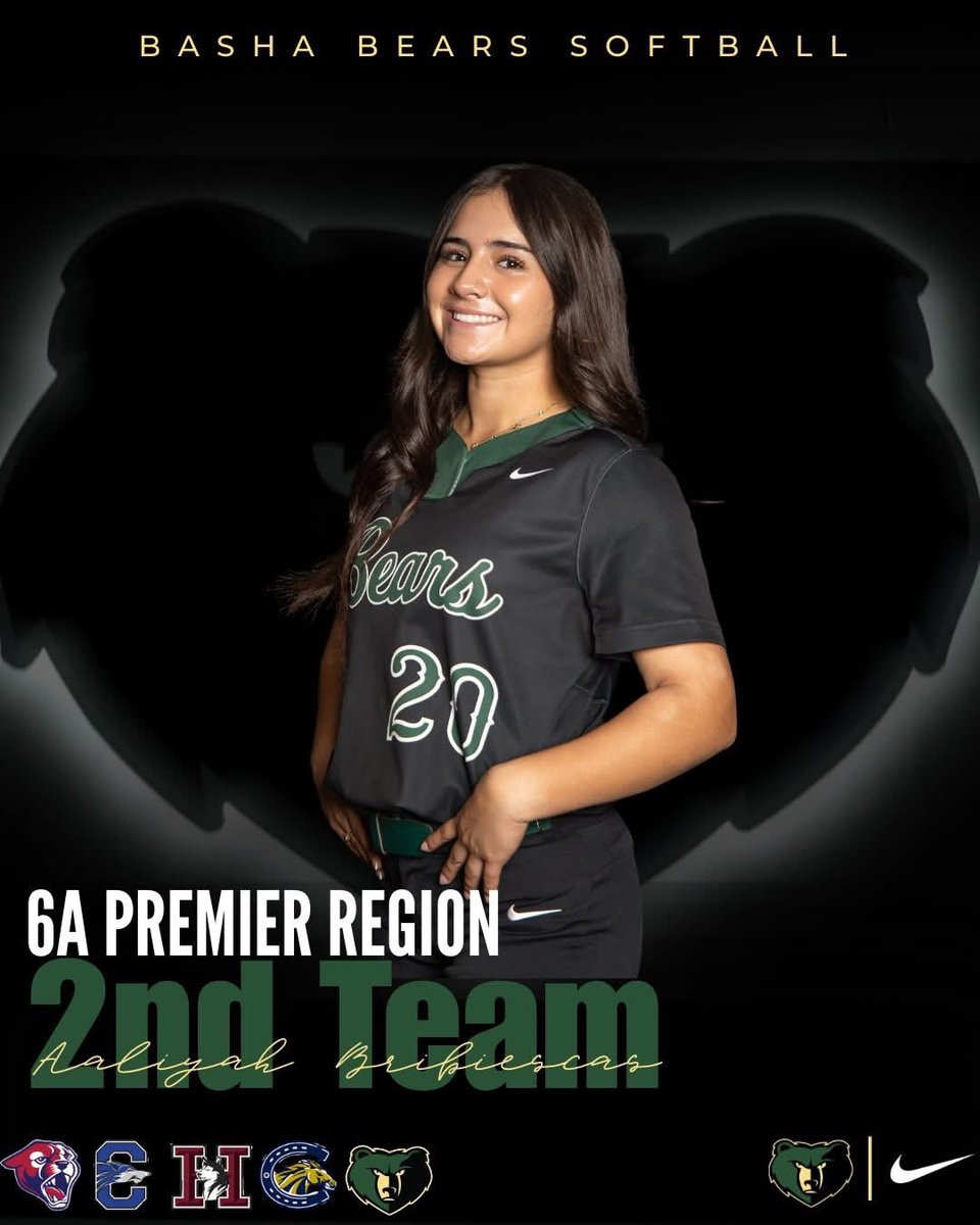 basha_softball's tweet photo. ✨ALL 6A PREMIER REGION✨
2ND TEAM
Congratulations to our Bears for receiving these prestigious awards. So proud of you ladies!
Go Bears! 🐻💚
#bashabearssoftball #premierregion https://t.co/bGidWcV4RM