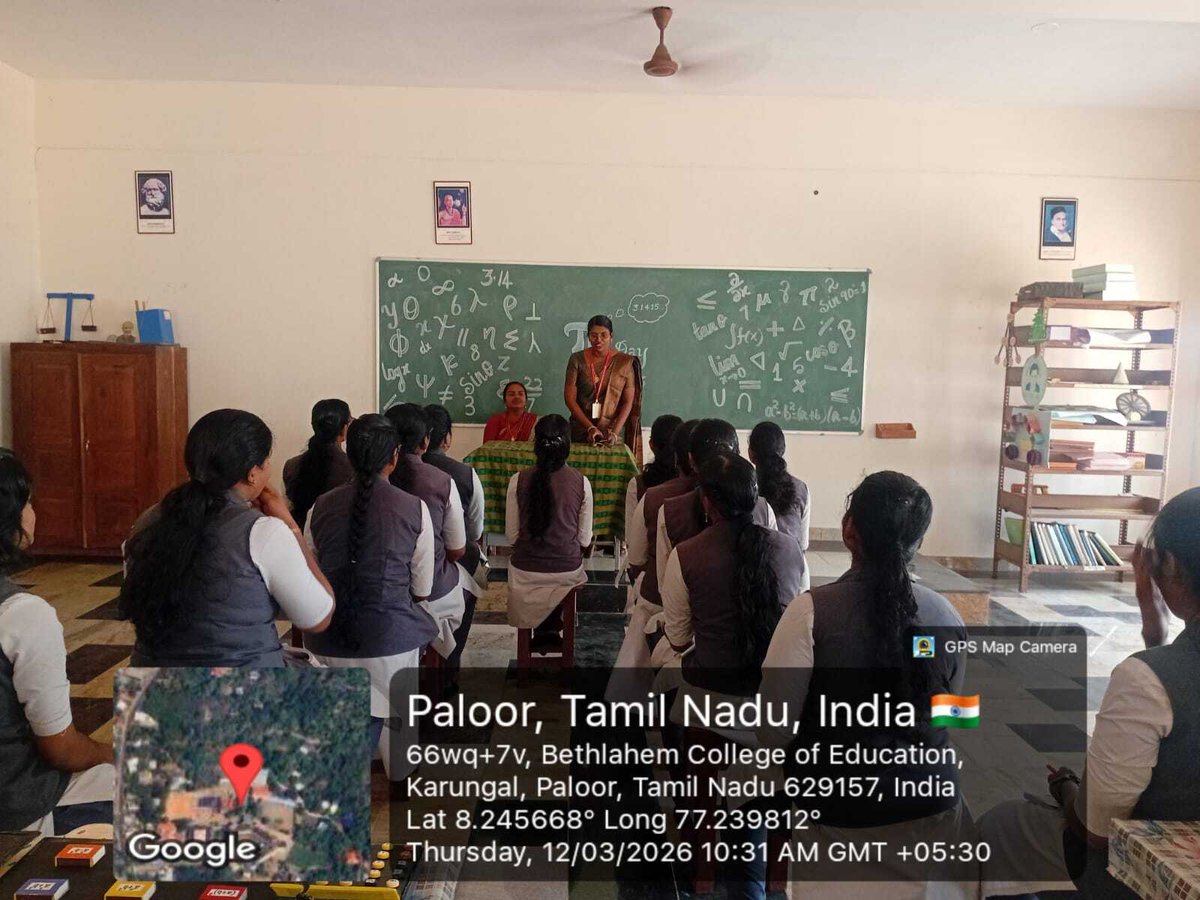 BethlahemB's tweet photo. Pi Day Celebration
To raise awareness about the importance of Mathematics and its role in shaping our world, the Ramanujan Math Club celebrated Pi (π) Day on 12th March, 2026 with great enthusiasm. https://t.co/v7O88jGJYD