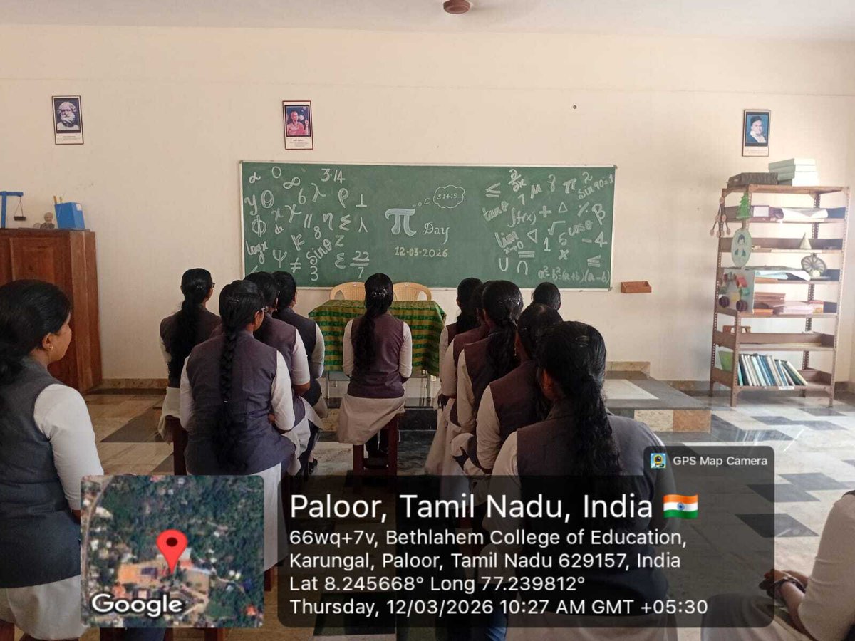BethlahemB's tweet photo. Pi Day Celebration
To raise awareness about the importance of Mathematics and its role in shaping our world, the Ramanujan Math Club celebrated Pi (π) Day on 12th March, 2026 with great enthusiasm. https://t.co/v7O88jGJYD