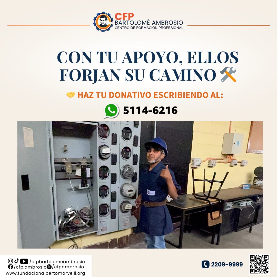 CFPAMBROSIO's tweet photo. Tus donativos se transforman directamente en materiales de práctica, mantenimiento de talleres y becas que permiten a cientos de jóvenes forjar un futuro profesional lleno de oportunidades reales. 
📲 WhatsApp al 5114-6216 🤝

#Donativos  #Guatemala #ObrasSalesianas #Salesianos https://t.co/C2GWFrb4YV