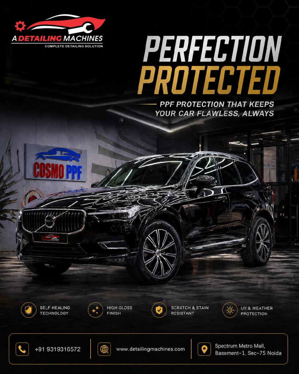 indiadetailing's tweet image. Protect your car with advanced PPF by A Detailing Machines - high gloss finish, scratch resistance &amp;amp; long-lasting protection.

Book your appointment today and get up to 20% off on all services (T&amp;amp;C apply).

🌐 detailingmachines.com
📞 9319316572

#PPFProtection #PaintProtection