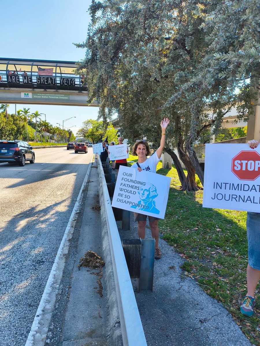 DemocratsWay's tweet photo. MAY DAY STRONG (Vizcaya Overpass): Thanks to our partners in Miami Indivisible and all that came out in solidarity on May 1st. More to come! https://t.co/OMXD5B5IK4