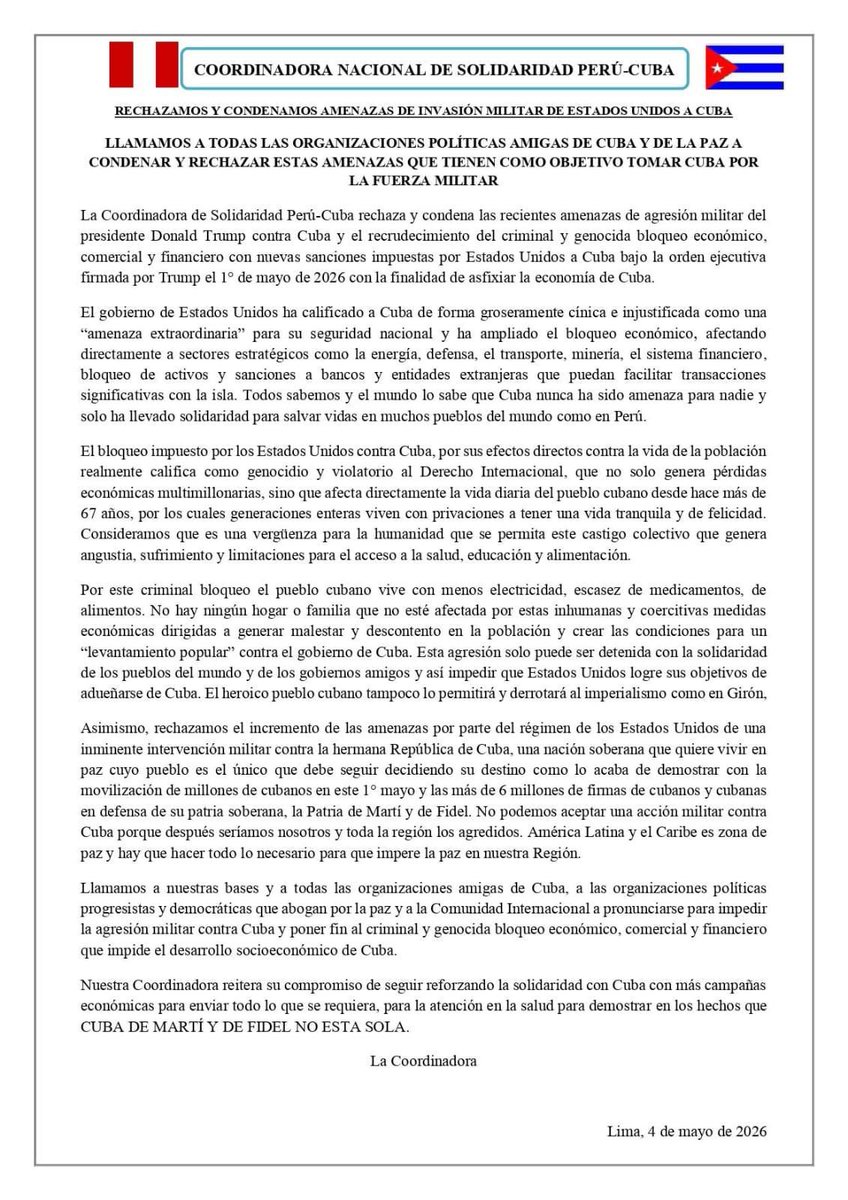 Embajada de Cuba en el Perú tweet media