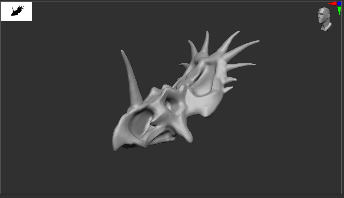 NewtMRM's tweet image. Hoje decidi fazer o estudo de modelagem de uma das famílias de dinossauros que mais amo

Vou fazer o crânio completo e arrumar algumas partes depois

#zbrush #dinosaur  #3DModel