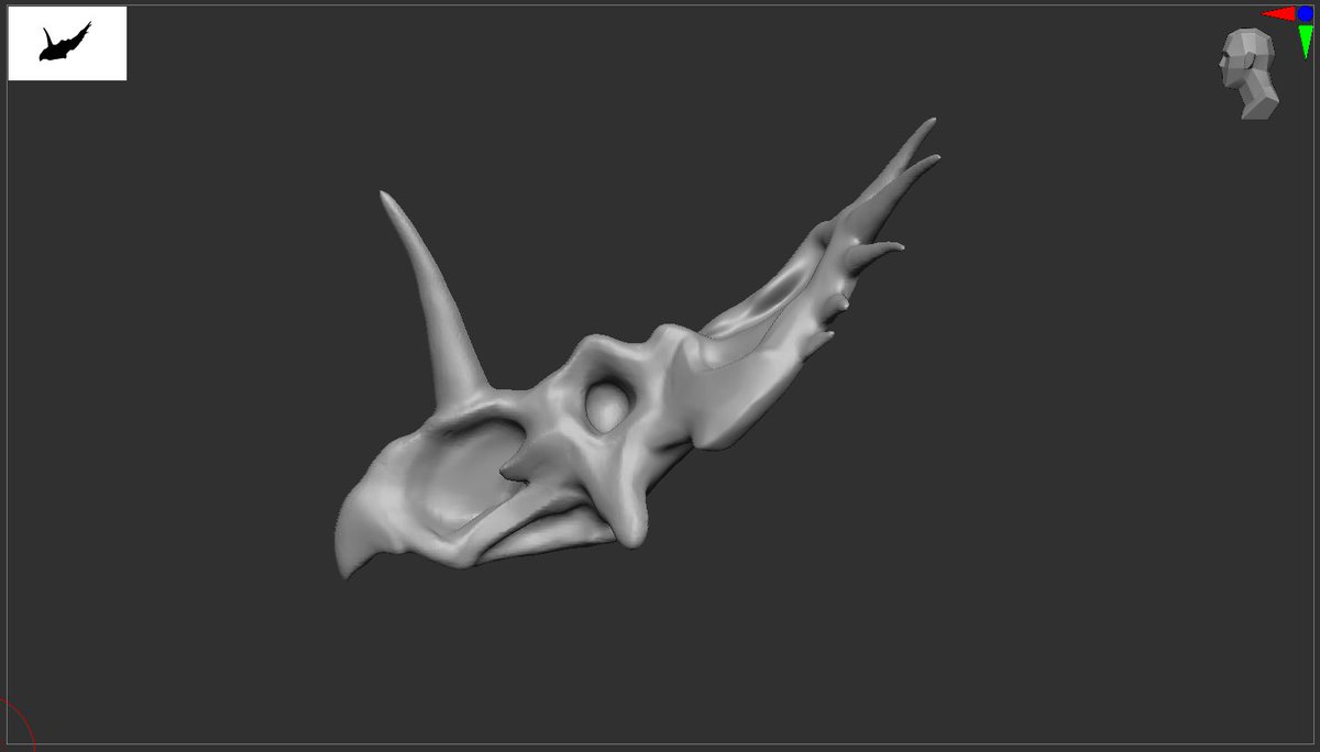 NewtMRM's tweet image. Hoje decidi fazer o estudo de modelagem de uma das famílias de dinossauros que mais amo

Vou fazer o crânio completo e arrumar algumas partes depois

#zbrush #dinosaur  #3DModel