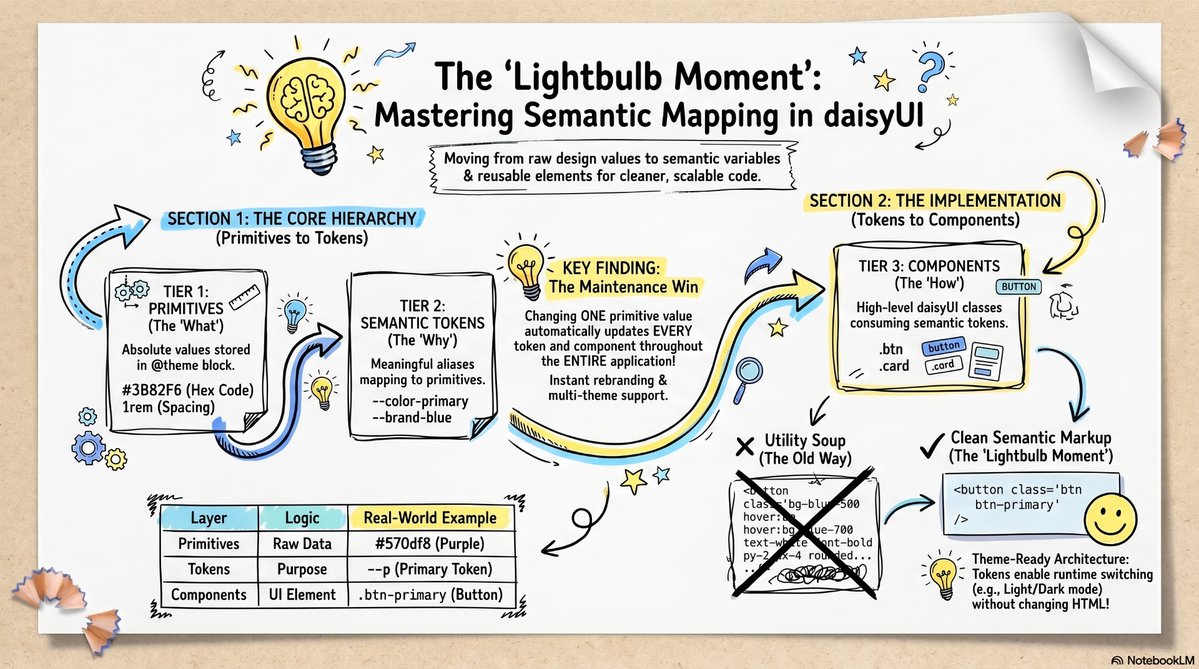 dannytt's tweet image. Learn how Tailwind v4 and daisyUI v5 replace complex JS configurations with a streamlined, semantic workflow that scales perfectly for solo builders and independent developers.

#buildinpublic #webdev #html #css #tailwind #daisyui #design #system