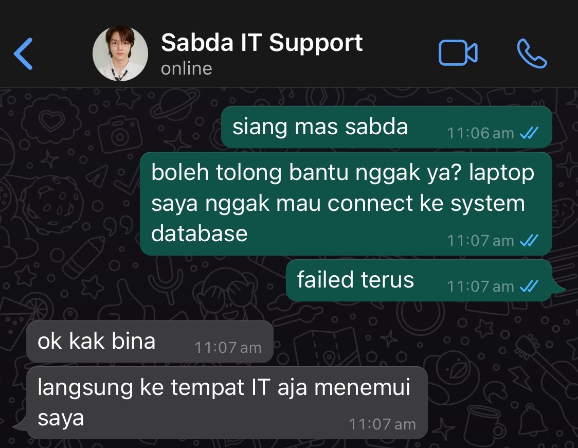 zyongnen's tweet photo. syongnen mas mas it pacaran sama temen kantor bedanya kalau chat di wa pribadi sama wa business https://t.co/dETKGq7exa