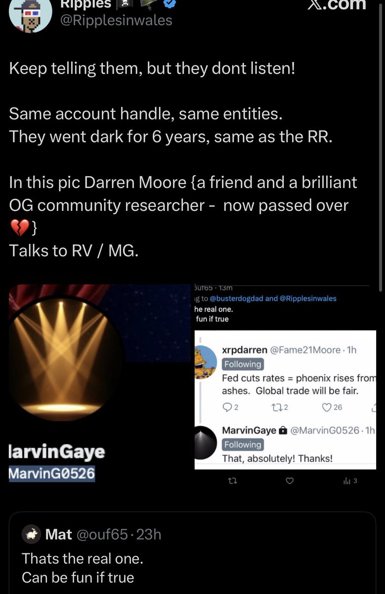 FoJAk3's tweet photo. Wow, 🤣🤣🤣🤣

@Ripplesinwales is pushing fake riddlers on the #XRPcommunity. 😬 

Warned him a handful of times, was always cordial, but here you go. 💀

That new RR is fake as hell.

The real MarvinGaye is gone and left long ago. The handle was taken over after he left. 🤦🏻‍♂️ 

              Be careful out there...