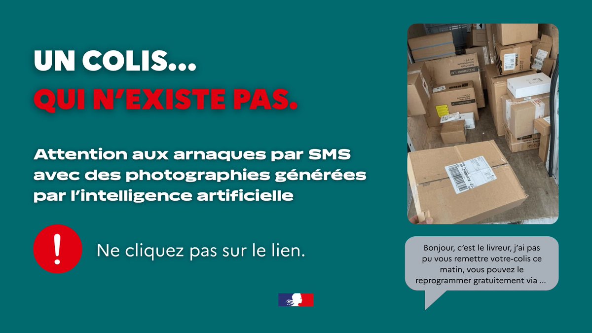 Image de Préfecture de la région Hauts-de-France et du Nord - #Prévention #Arnaques

𝐅𝐚𝐮𝐱 𝐒𝐌𝐒 𝐝𝐞 𝐥𝐢𝐯𝐫𝐚𝐢𝐬𝐨𝐧 : 𝐬𝐨𝐲𝐞𝐳 𝐯𝐢𝐠𝐢𝐥𝐚𝐧𝐭𝐬

📦 C