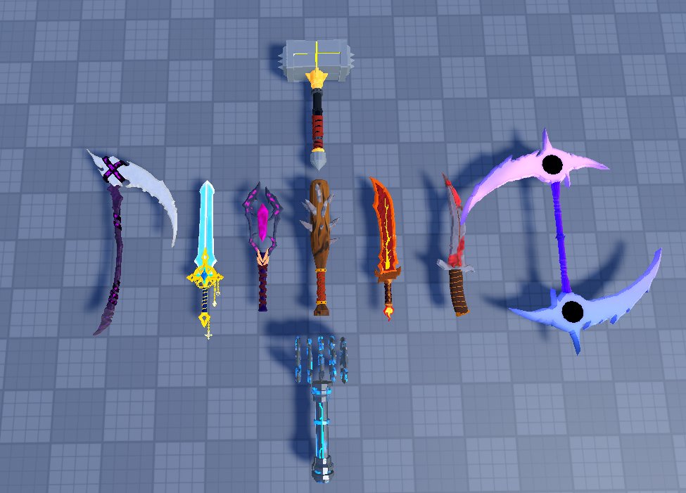 Rikzesty's tweet photo. Multiple Stylized Weapons For Roblox Commission
#RobloxDev #Developer #devex #Roblox #Modeller https://t.co/O8bOoOCsbZ