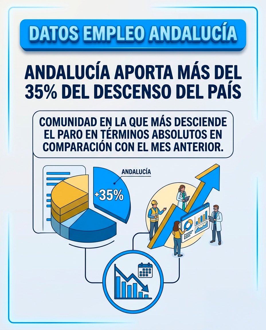 RBlancoEguren's tweet image. #Andalucía avanza con fuerza: el paro baja en 22.393 personas en abril y se sitúa en 557.245, el nivel más bajo en 18 años. 

En el último año hay 61.858 desempleados menos. 

Además, se alcanza un récord histórico de 3,6 millones de #afiliados y 597.400 #autónomos.