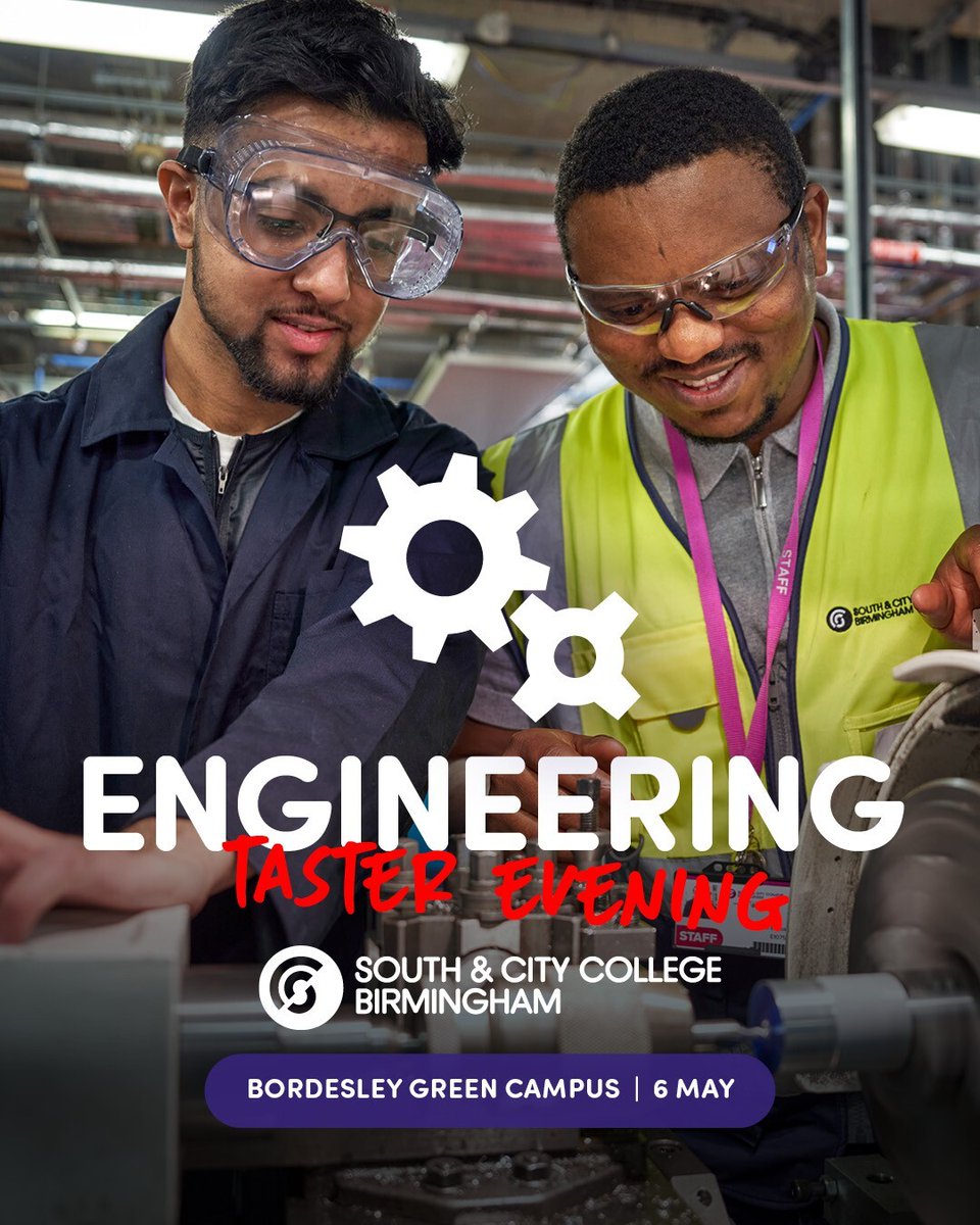 southandcitycol's tweet photo. 📍 Taster sessions at Bordesley Green

Try hands-on skills in:
🔨 Carpentry 🖌️ Painting &amp; Decorating ⚙️ Engineering

Explore tools, techniques &amp; trade pathways.

Tomorrow | Bordesley Green Construction Centre | 4:45–5:45pm

Book: https://t.co/MF42Eoo5DF https://t.co/s5s3biSmwM
