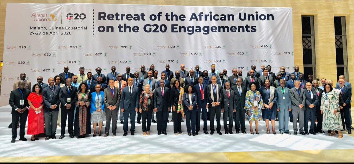EgyInAddis's tweet photo. Egypt's Mission to the African Union participated in the Retreat of the AU on the Engagements in Malabo, Equatorial Guinea. 
The retreat focused on the outcomes of South Africa’s 2025 G20 Presidency and setting Africa’s priorities for the 2026 G20 under the USA. https://t.co/GS9CEjrGd6