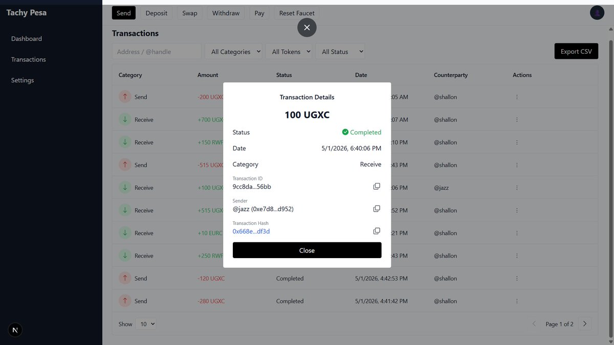 ElmCrypto's tweet photo. I have made more progress on the @arc fintech app 
- Account / wallet creation and login via privy
- Support for wallet, QR code and @ handles transfers 
- Supabase DB for transaction records
- Faucet tokens minting 
- Transactions view
- Currently working on admin backend https://t.co/4QbnSIt0ud