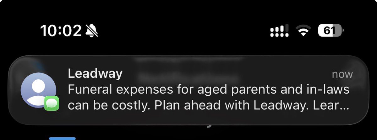 This is the most annoying message I have gotten all year after losing a parent a few months ago. <a href="/LeadwayInsure/">Leadway Assurance</a> Do you want to kill the other one too? BTW who is in charge of data protection in Nigeria? I’ve never had any business with this company. This lawlessness has to stop!