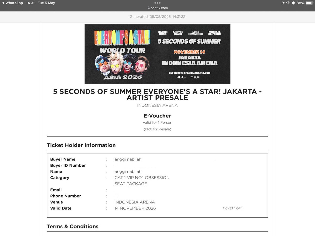 darkkittencal's tweet photo. THIS IS FOR MY 15 YEAR OLD SELF … SHE MUSTVE BEEN SO HAPPYYYY!! I WILL SEE 5SOS AGAIN BUT THIS TIME WITH BETTER EXPERIENCE @5SOS @Luke5SOS @Michael5SOS @Calum5SOS @Ashton5SOS ✨✨❤️❤️❤️ https://t.co/i9B4f3QDsk