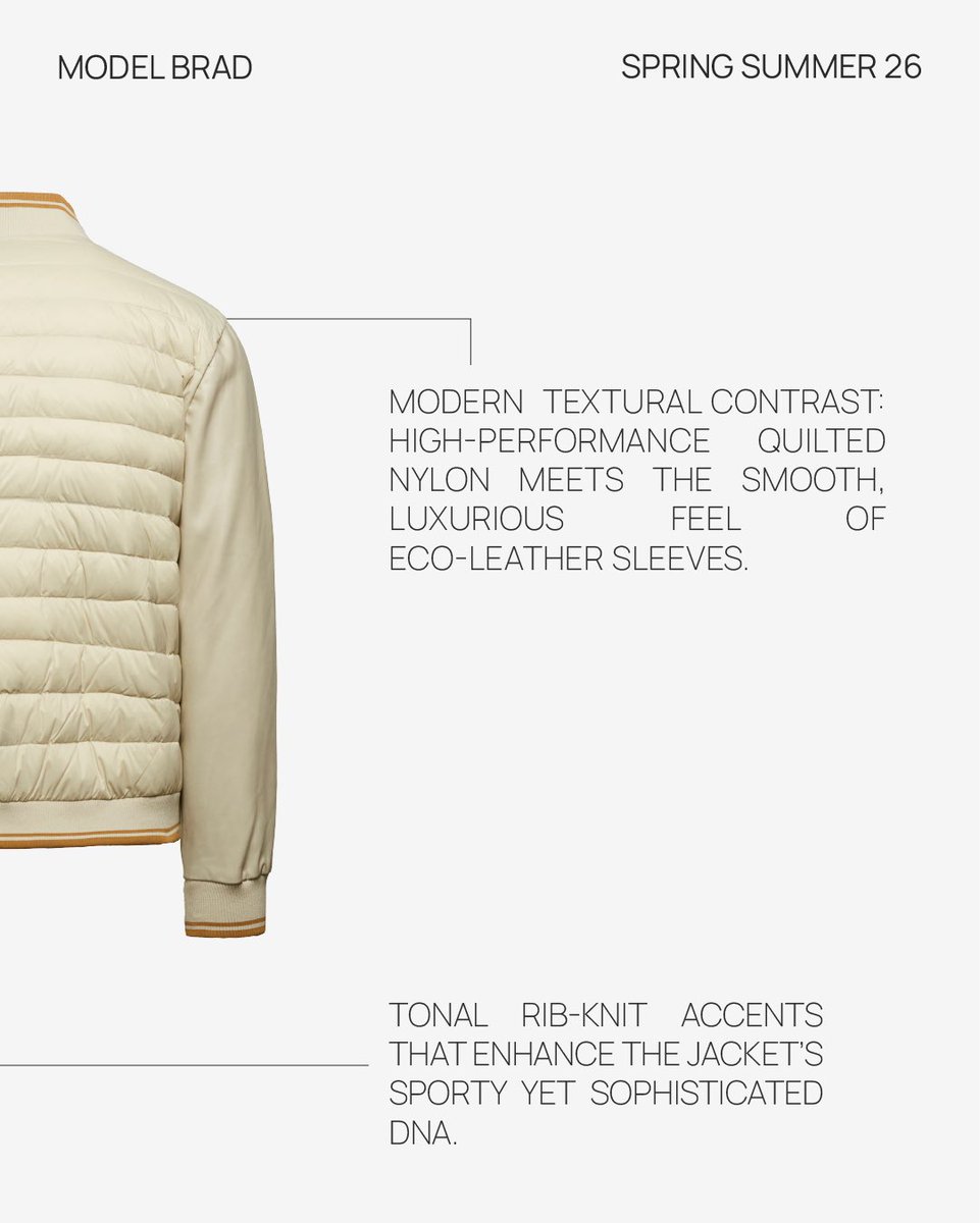 Meet your new SS26 essential. 

Technical nylon body meets premium eco-leather sleeves for a look that’s sharp, modern, and effortlessly cool.
Regular fit, standout details. 
puntododici.com