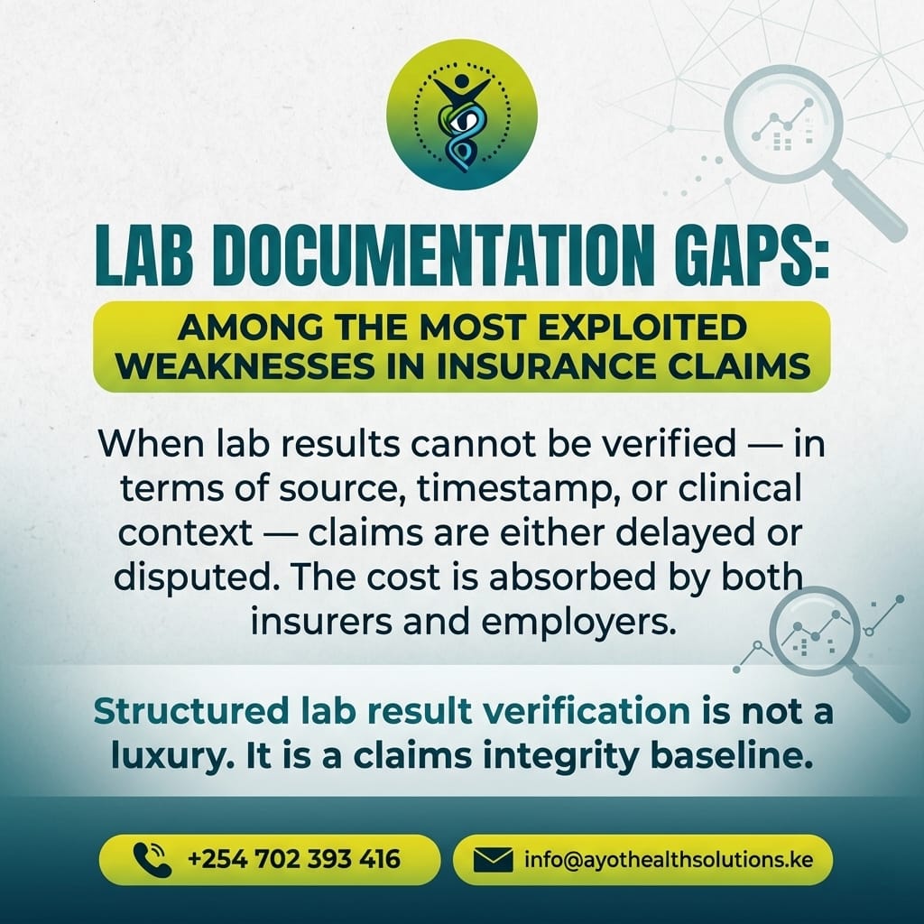 ayothealth's tweet image. Lab gaps weaken claims.
Unverified results = delays, disputes, costs.
Verification isn’t optional—it’s baseline.
#ClaimsIntegrity #HealthInsurance #LabVerification #ResultShield