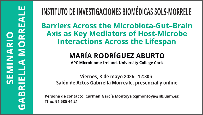IIBmCSICUAM's tweet photo. 🟢 Seminario Gabriella Morreale en el #IIBM

Esta semana viene a impartir el Seminario: María Rodríguez Aburto, de APC Microbiome Ireland, University College Cork, Ireland

📆 Viernes, 8 de mayo - 12:30h 
📍 Salón de Actos Gabriella Morreale y 💻 https://t.co/0bFdgWzrM5 https://t.co/xEi4DpbMl5