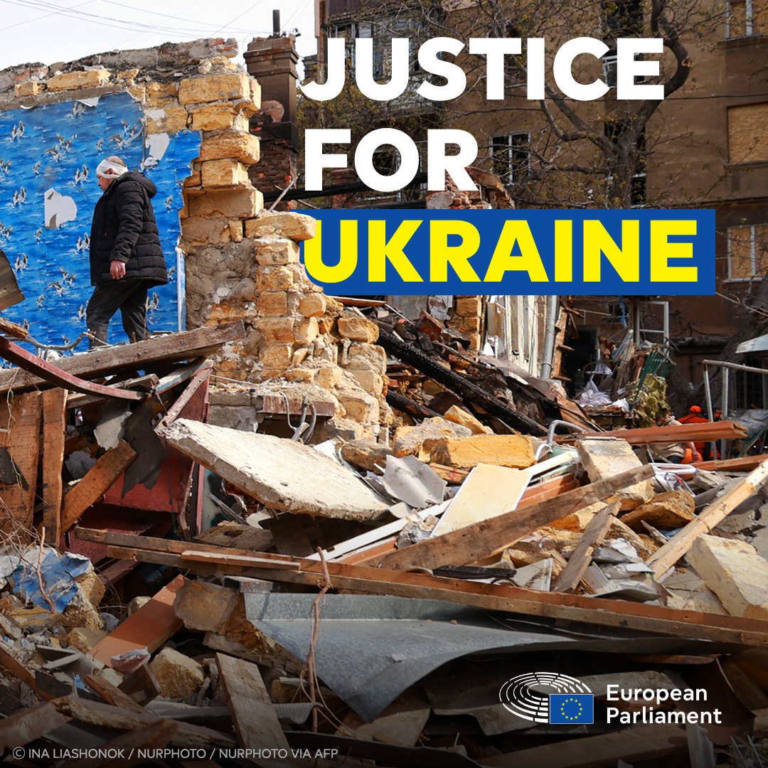 Members of Parliament stand united with Ukraine.

Russia with its allies must be held accountable for war crimes committed.

To help the process, Parliament wants the EU to join the International Claims Commission for Ukraine.