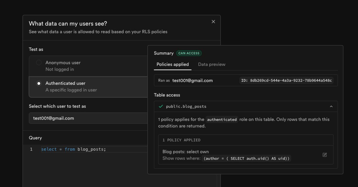 We're trialing something with helping you to test your RLS set up for your project - would love to hear everyone's thoughts, both good and bad! 🙏🙂

github.com/orgs/supabase/…