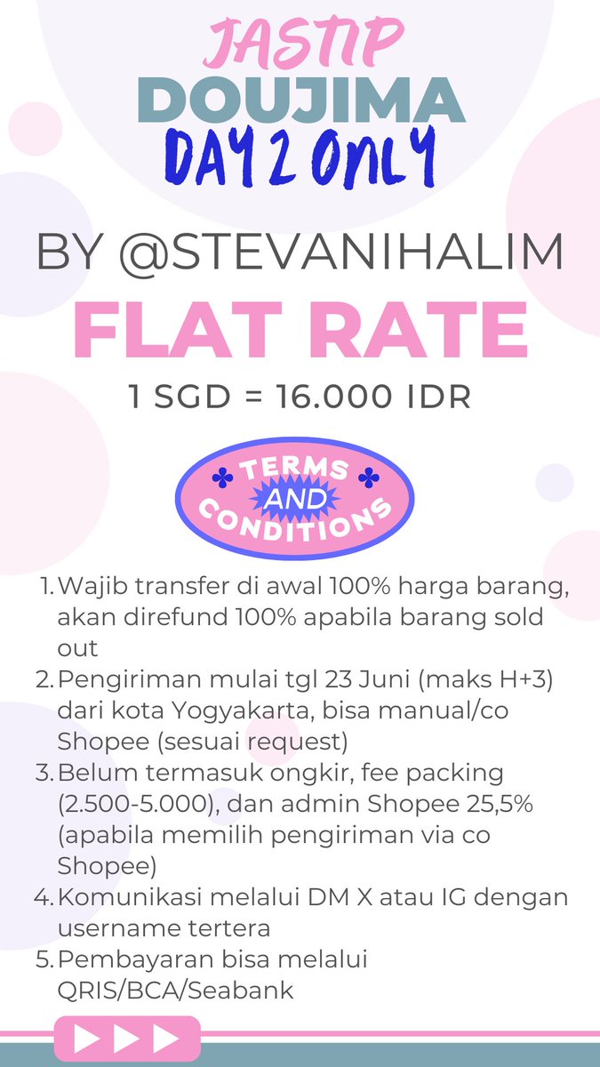 stevanihalim's tweet photo. Buat yg cari jastip Doujima, bisa banget hubungin aku yaaa. Ditunggu. ☺ https://t.co/lHj1gZ3VZb