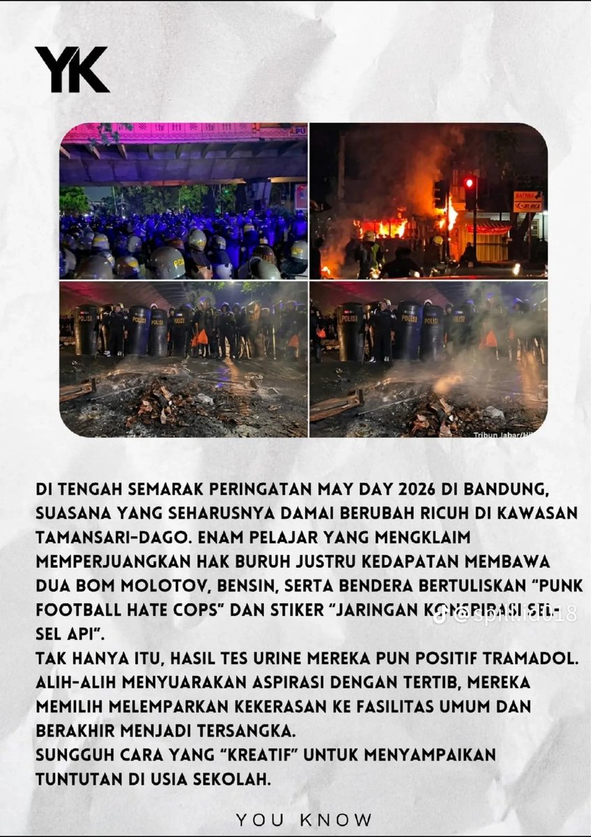 OpiniGaris24453's tweet image. Kritik boleh keras, aksi boleh tegas.
Tapi merusak bukan bentuk perjuangan.
Suara yang disampaikan dengan damai jauh lebih kuat. #Bandung #JagaIndonesia