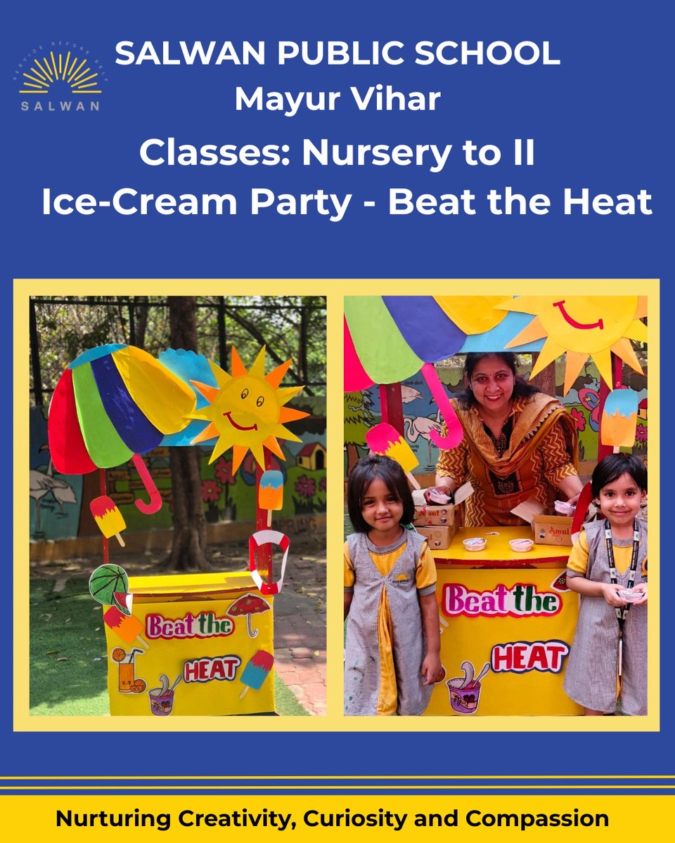 SpsMayurVihar's tweet photo. Scoops of happiness and smiles all around! 📷📷
Beating the heat the sweetest way possible📷📷.
#IceCreamParty #BeatTheHeat #SweetMoments #HappyKids #LittleStars #SummerFun #SchoolJoy #SalwanPublicSchool #MayurVihar #FoundationalClasses https://t.co/2rK57LAej0
