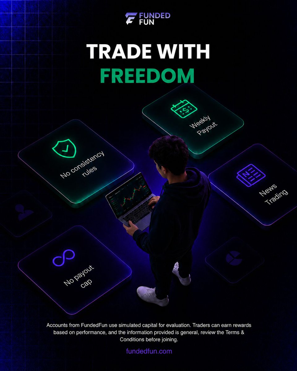 Why make trading harder than it needs to be?

Most firms give you profits with one hand…
then take away your freedom with 20 hidden rules.
FundedFun was built differently:

✅No Consistency Rules ( 1step and 2 step)
✅No Payout Caps
✅Weekly Payouts
✅News Trading Freedom

More