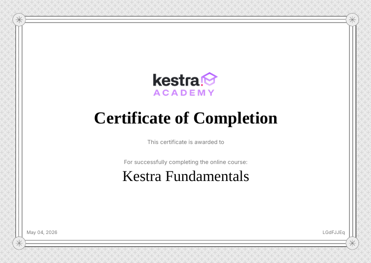 PayalKumar89652's tweet image. Just completed @kestra_io Fundamentals 🚀

Learned how workflow orchestration simplifies backend systems &amp;amp; data pipelines.

It’s about building smarter workflows.🪴

Thanks @WeMakeDevs @kunalstwt @DarrasEmmanuel🙏🏻

#KestraAcademy #Kestra #DevOps #LearningInPublic #WeMakeDevs