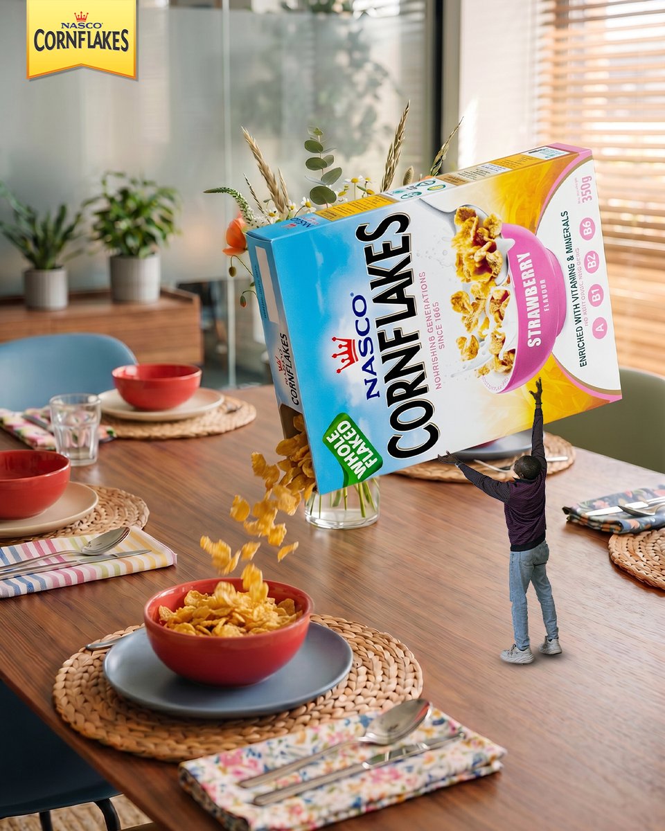 NascoCornflakes's tweet image. Watch Isaac Clement prepare a bowl of NASCO Strawberry Cornflakes! 🍓🥣 

Quick, tasty, and ready whenever you are. 😄

How do you enjoy your NASCO Cornflakes?

#NascoCornflakes #WholeFlaked #Tasty #Crunchy #Nutritious #EasyFoodIdeas  #QuickSnacks
