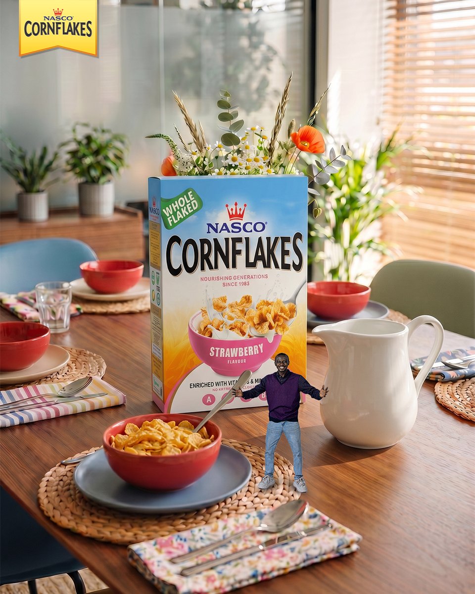 NascoCornflakes's tweet image. Watch Isaac Clement prepare a bowl of NASCO Strawberry Cornflakes! 🍓🥣 

Quick, tasty, and ready whenever you are. 😄

How do you enjoy your NASCO Cornflakes?

#NascoCornflakes #WholeFlaked #Tasty #Crunchy #Nutritious #EasyFoodIdeas  #QuickSnacks