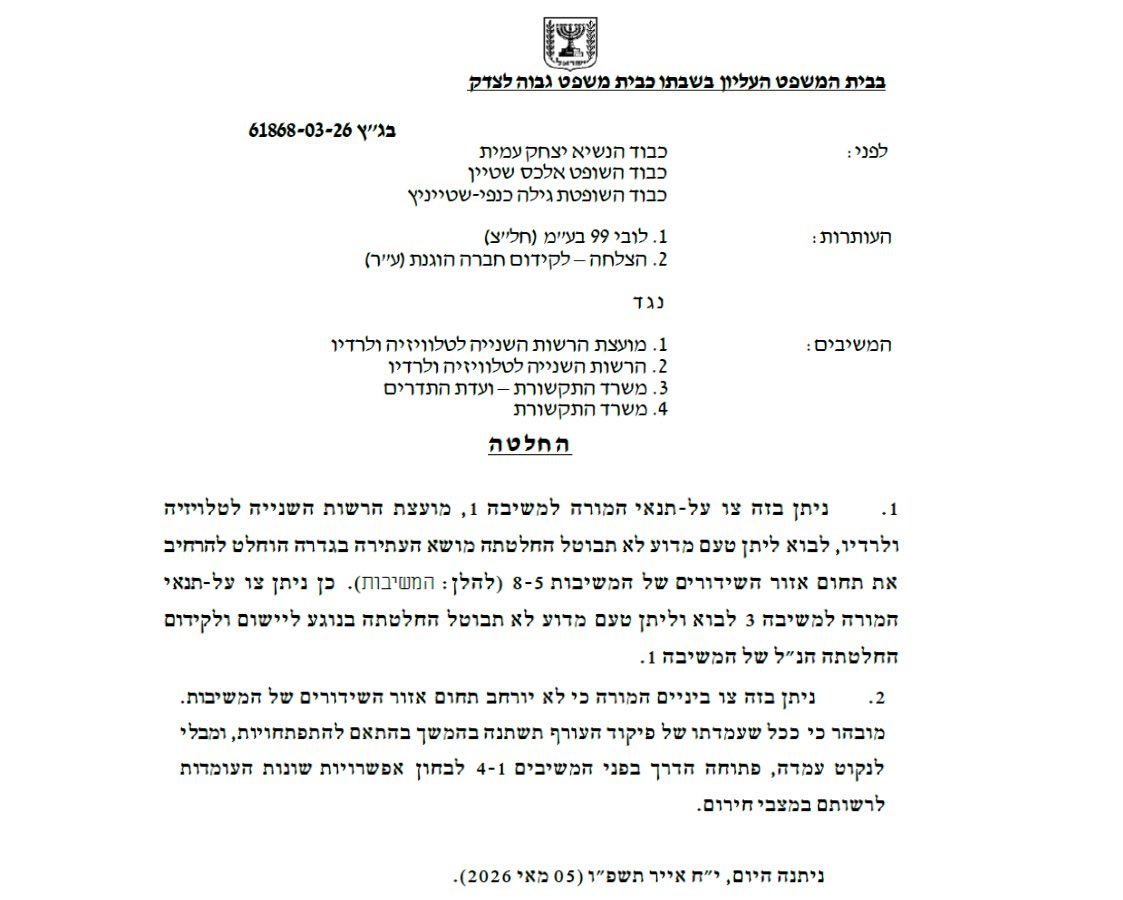 לובי 99 הלובי של הציבור tweet media