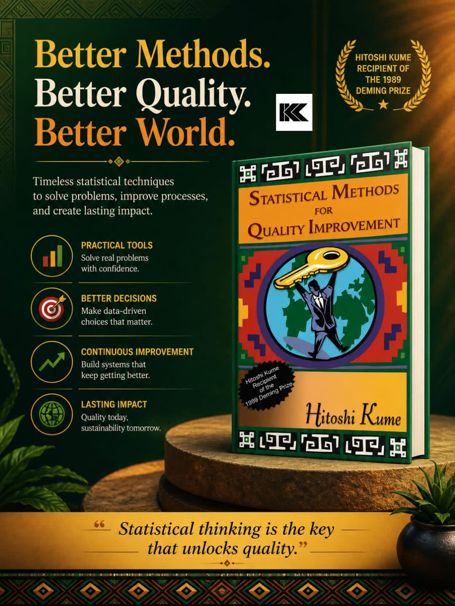 kkbooksdotcom's tweet image. Quality isn’t about fixing errors—it’s about finding causes.
“Data beats opinion every time.”
Understand variation. See patterns. Improve processes.
#Quality #Lean #SixSigma #DataDriven #ContinuousImprovement