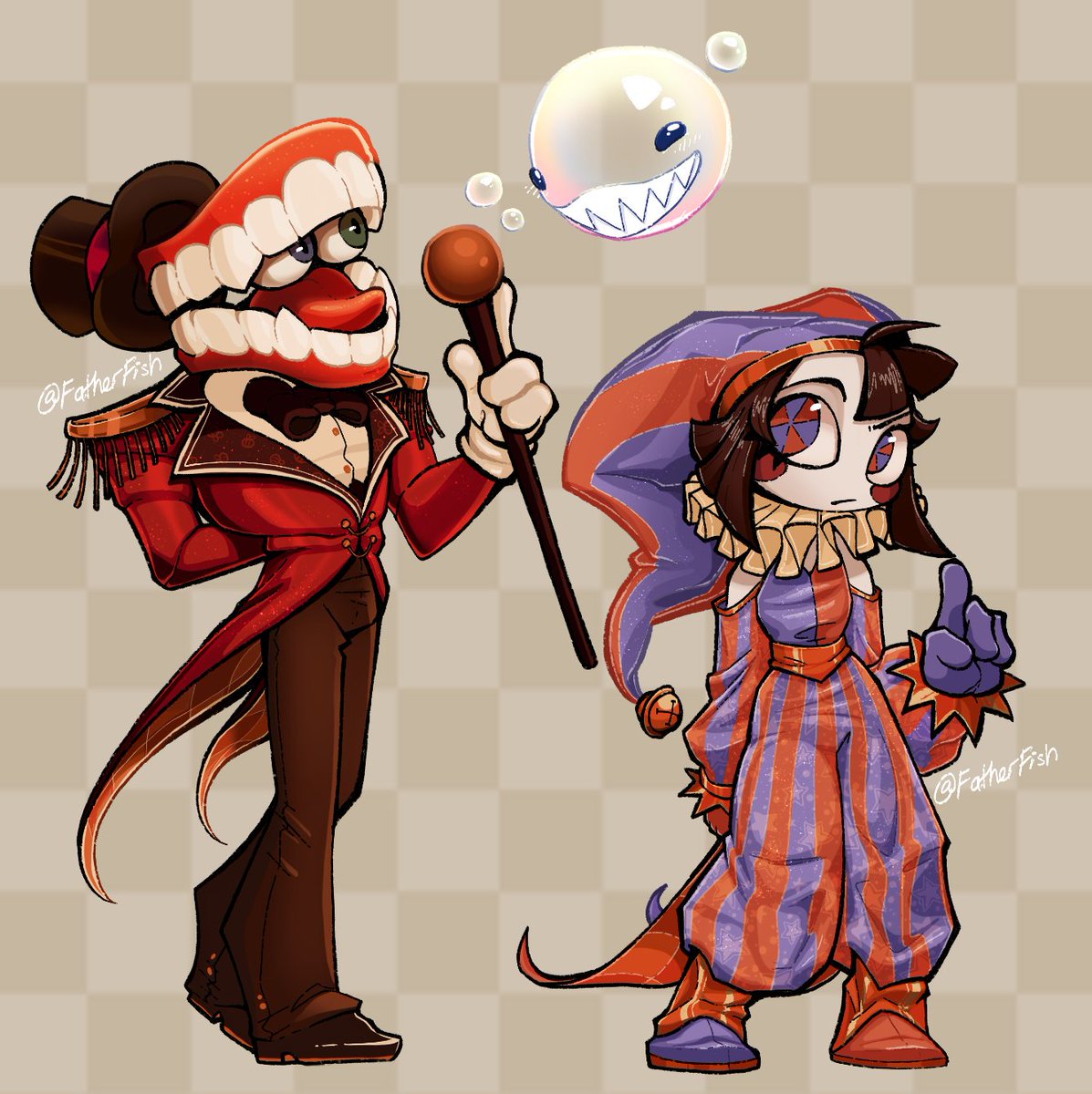 IT'S SHOWTIME! 🫧

My take on Caine and Pomni's designs in my style :>

#tadc #caine #pomni #theamazingdigitalcircus #showtime