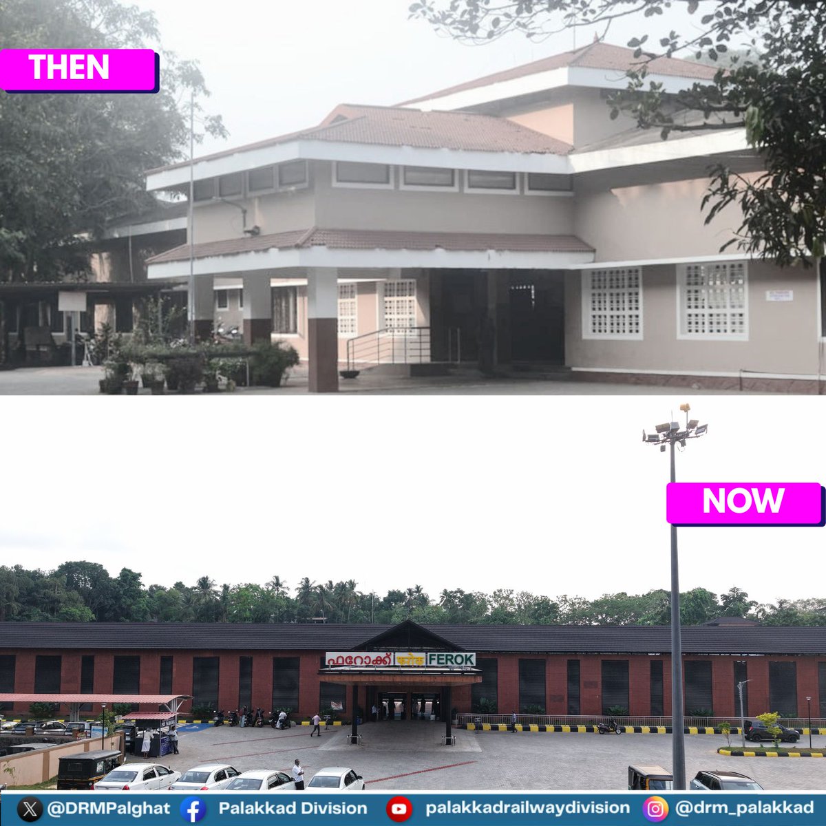 DRMPalghat's tweet photo. ๐ A fresh new look for a better journey
Ferok Railway Station is being transformed under the Amrit Bharat Station Scheme to enhance passenger amenities and travel experience.
#AmritBharatStationScheme #AmritBharat #Ferok #IndianRailways #SouthernRailway #Keralam https://t.co/8WG2Z2tJkC