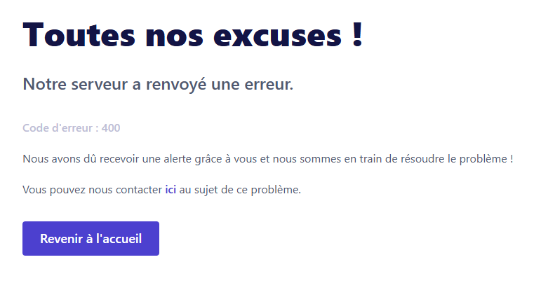 vpicard's tweet photo. Bonjour @helloasso 
Depuis ce matin, tous les formulaires de dons embarqués sur notre site sont down et lorsque je souhaite me connecter, j'ai ce message https://t.co/PGCKhnhwgy